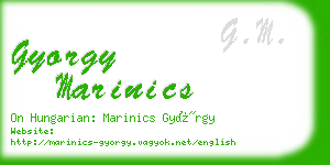 gyorgy marinics business card